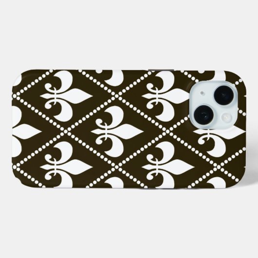 Chocolade Fleur de Lis Case-Mate iPhone Case (Achterkant (horizontaal))