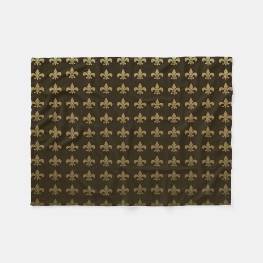 Chocolade Fleur de lis Fleece Deken (Voorkant (Horizontaal))