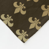 Chocolade Fleur de lis Fleece Deken (Hoek)