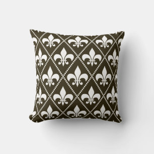 Chocolade Fleur de Lis Kussen