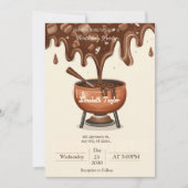 Chocolade Fondue Feest Uitnodiging – Zoet & Cozy (Voorkant)