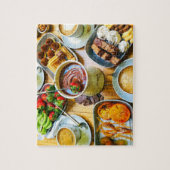 Chocolade Fondue Koffie Aardbei Dessert Voedsel Legpuzzel (Verticaal)