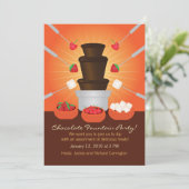 Chocolade Fountain Fondue Party Invitation Kaart (Staand voorkant)