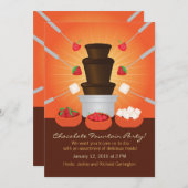 Chocolade Fountain Fondue Party Invitation Kaart (Voorkant / Achterkant)