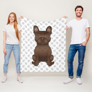 Chocolade Franse Bulldog / Franse Bulldog Hond & P Fleece Deken