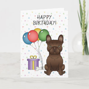 Chocolade Franse Bulldog Schattige Hond Gefelicite Kaart