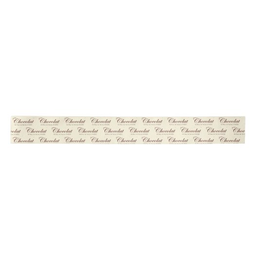 Chocolade French Chocolat Script Paris Ribbon Lint (Voorkant)