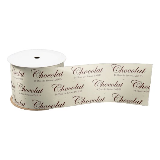 Chocolade French Chocolat Script Paris Ribbon Lint (Spoel)