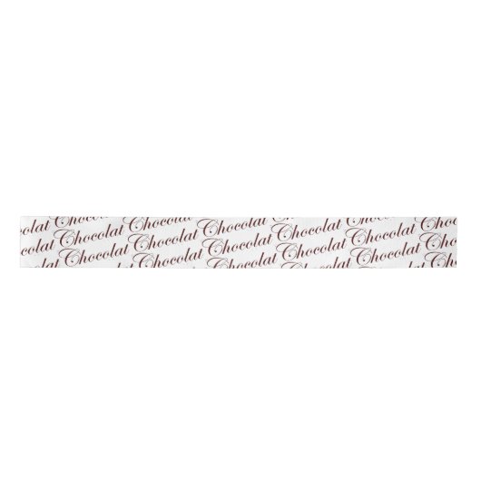 Chocolade French Chocolat Script Ribbon Lint (Voorkant)