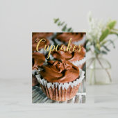 Chocolade Frosted Cupcakes folie Titel Briefkaart (Staand Voorkant)