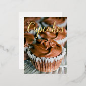 Chocolade Frosted Cupcakes folie Titel Briefkaart (Voorkant / Achterkant)
