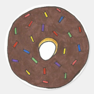 Chocolade Frosted Donut Doughnut Sprinkles Foodie Ronde Sticker