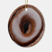 Chocolade Frosted Donut gepersonaliseerd Keramisch Ornament (Links)
