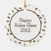 Chocolade Frosted Donut gepersonaliseerd Keramisch Ornament (Achterkant)