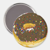 Chocolade Frosted Donut Sprinkles Magnet Magneet (Voorkant / Achterkant)