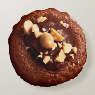 Chocolade Fudge Cookie, Chocolate Brown Rond Kussen