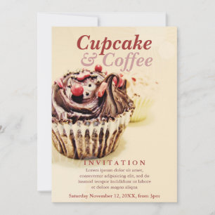 Chocolade Fudge Cupcake Uitnodiging