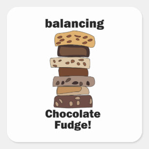 Chocolade Fudge Dessert Evenwichtige Grappige Vierkante Sticker