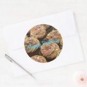 Chocolade, geborsteld, gevogelte ronde sticker (Envelop)