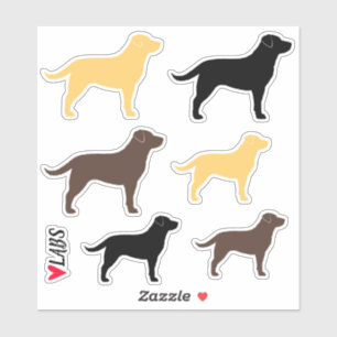 Chocolade, Geel en Zwarte Labradors Sticker Set