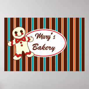 Chocolade Gestreepte Cookie Zakelijke Poster