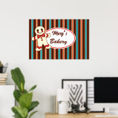 Chocolade Gestreepte Cookie Zakelijke Poster (Thuiskantoor)