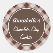 Chocolade Gingham Keuken Stickers (Voorkant)