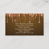 Chocolade Glam Glitter Drip Mode Stylist Modern Visitekaartje (Achterkant)