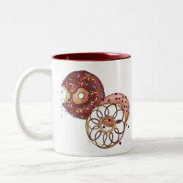 Chocolade Glaze met de Waterverf van Sprinkles Don Tweekleurige Koffiemok