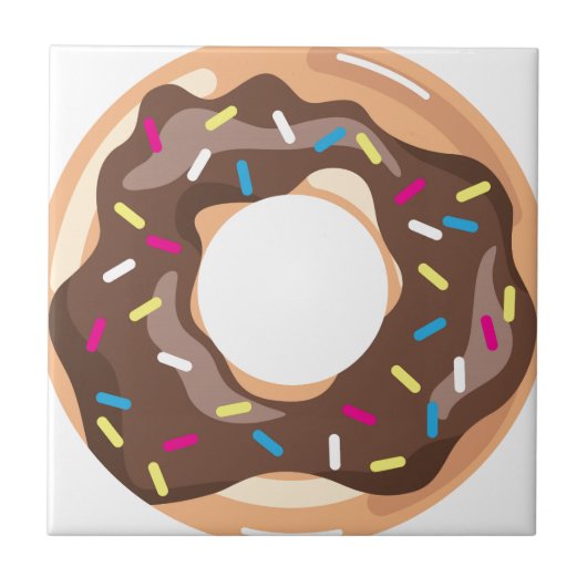 Chocolade Glazed Donut Tegeltje (Voorkant)