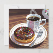Chocolade Glazuur Donut en Koffie