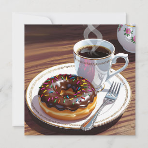 Chocolade Glazuur Donut en Koffie