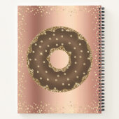 Chocolade goud glitter donuts koper ombre naam notitieboek (Achterkant)