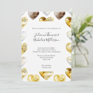 Chocolade Goud Wit Harten Trouwen Kaart
