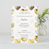 Chocolade Goud Wit Harten Verjaardag Kaart (Staand voorkant)