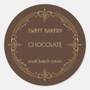 Chocolade Gouden Klein Zakelijk Backlabel Ronde Sticker