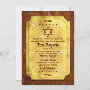 Chocolade Gouden Ticket Bat Mitzwa of Bar Mitzwa Kaart