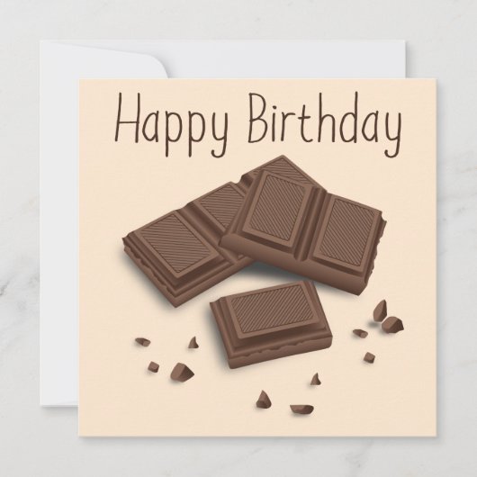 Chocolade Happy Birthday Wenskaart Kaart (Voorkant)