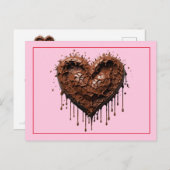 Chocolade hart Valentijn Briefkaart (Voorkant / Achterkant)