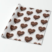 Chocolade hart Valentijn Cadeaupapier (Uitgerold)