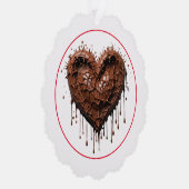 Chocolade hart Valentijn Ornament Kaart (Rechts)