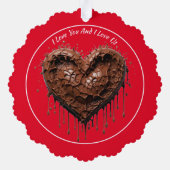 Chocolade hart Valentijn Ornament Kaart (Achterkant)