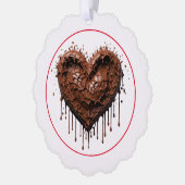 Chocolade hart Valentijn Ornament Kaart (Links)