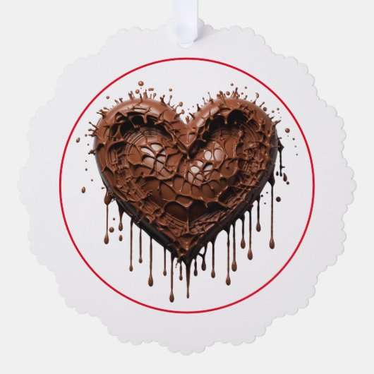 Chocolade hart Valentijn Ornament Kaart (Voorkant)