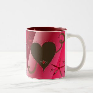Chocolade Harten Tweekleurige Koffiemok