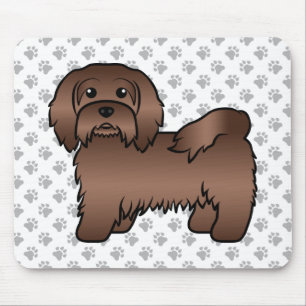Chocolade Havanese Mooie Cartoon Hond Illustratie Muismat