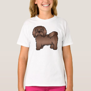 Chocolade Havanese Mooie Cartoon Hond Illustratie T-shirt