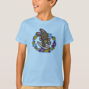 Chocolade Hawaiian Surfing Bunny Cartoon Multi T-shirt