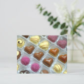 Chocolade Heart Box Briefkaart (Staand voorkant)