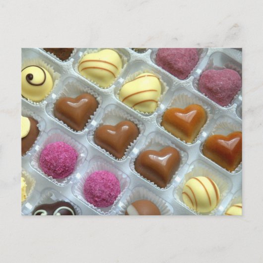 Chocolade Heart Box Briefkaart (Voorkant)